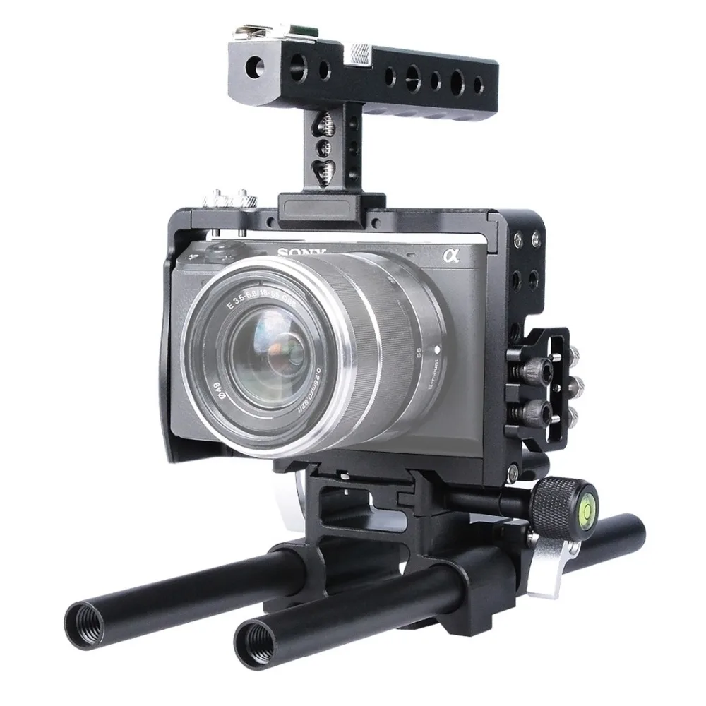 PULUZ DSLR Rig 15mm Rod Rig Handheld Grip Video aluminum alloy Camera Cage Steadicam Stabilizer for Sony A6500 A6300 A6000
PULUZ DSLR Rig 15mm Rod Rig Handheld Grip Video aluminum alloy Camera Cage Steadicam Stabilizer for Sony A6500 A6300 A6000