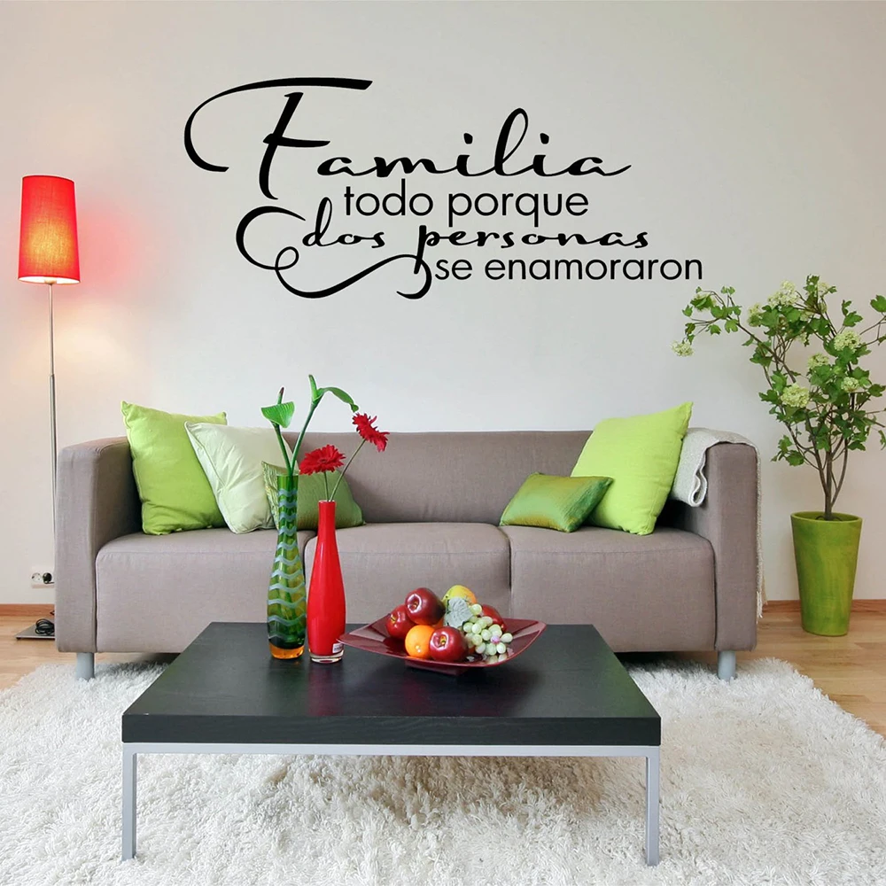 Vinyl Lettering Spanish Quote Wall Decal Familia todo porque dos personas se enamoraron Family Wall Art Stickers Bedroom D660
Vinyl Lettering Spanish Quote Wall Decal Familia todo porque dos personas se enamoraron Family Wall Art Stickers Bedroom D660