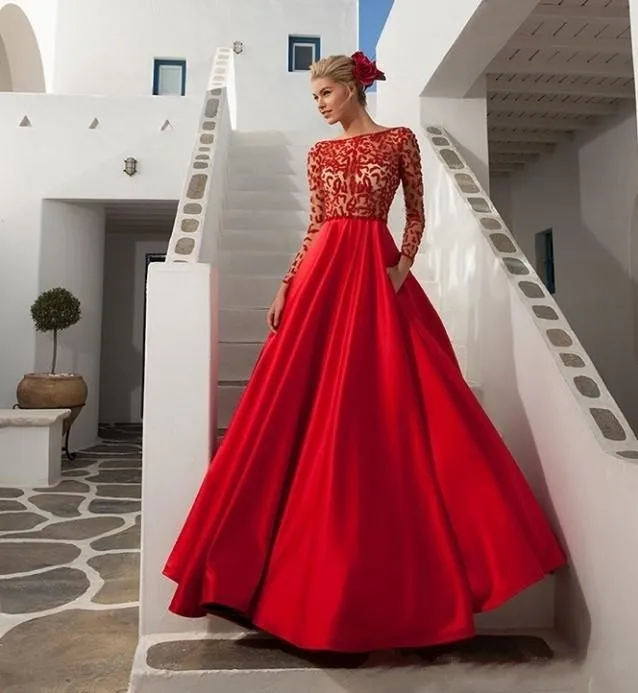 2019 red balls and canoe through transparent long sleeve beaded dress evening wear formal evening dress DF897
2019 red balls and canoe through transparent long sleeve beaded dress evening wear formal evening dress DF897
