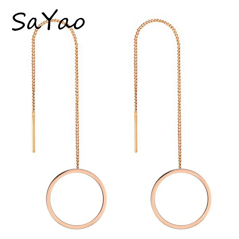 SaYao 2 Pieces Stainless Steel Earring Long Tassels Chain Ear Thread Round Circle Tragus Ear Piercing Jewelry Men Women Gift
SaYao 2 Pieces Stainless Steel Earring Long Tassels Chain Ear Thread Round Circle Tragus Ear Piercing Jewelry Men Women Gift