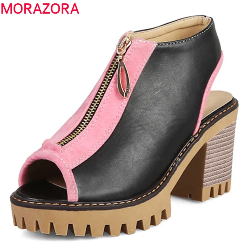 MORAZORA 2019 new style women sandals peep toe summer shoes mixed colors zipper high heels platform shoes woman dress shoes
MORAZORA 2019 new style women sandals peep toe summer shoes mixed colors zipper high heels platform shoes woman dress shoes