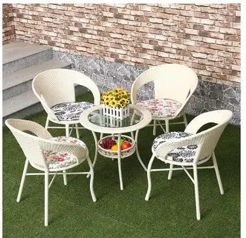 

Balcony table and chair. Cane chair. Tea table. Three-piece living room indoor recreational furniture