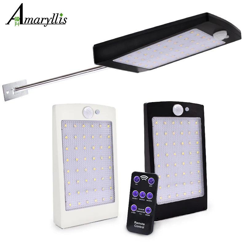 Outdoor Solar Light 48 LEDs Motion Sensor Lights With Remote Control Garden Wall Waterproof Security Lighting for Path Fence
Outdoor Solar Light 48 LEDs Motion Sensor Lights With Remote Control Garden Wall Waterproof Security Lighting for Path Fence