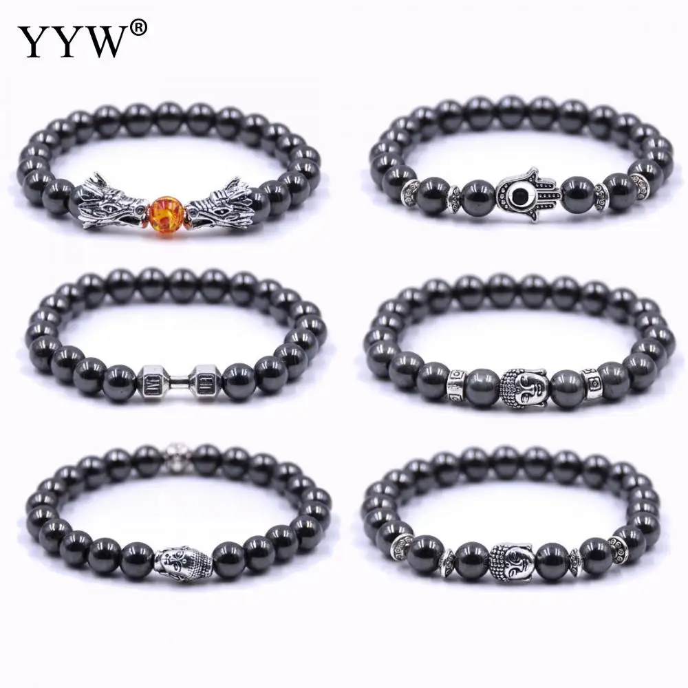 8mm Natural Stone Black Hematite Beads Bracelets Men Bracelets Fatima Hand Buddha Skull Evil Eye Dragon Owl Skull for Women Gift
8mm Natural Stone Black Hematite Beads Bracelets Men Bracelets Fatima Hand Buddha Skull Evil Eye Dragon Owl Skull for Women Gift