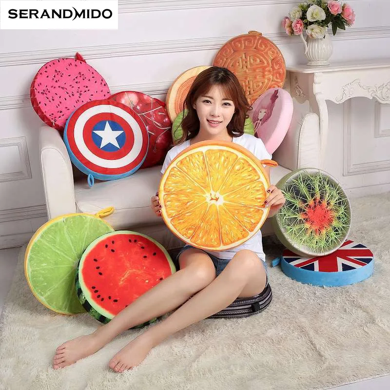 Image 2016 Hot New Arrival 3D Summer Fruit PP Cotton Office Chair Back Cushion Sofa Throw Pillows Home Decorative Pillows almofadas