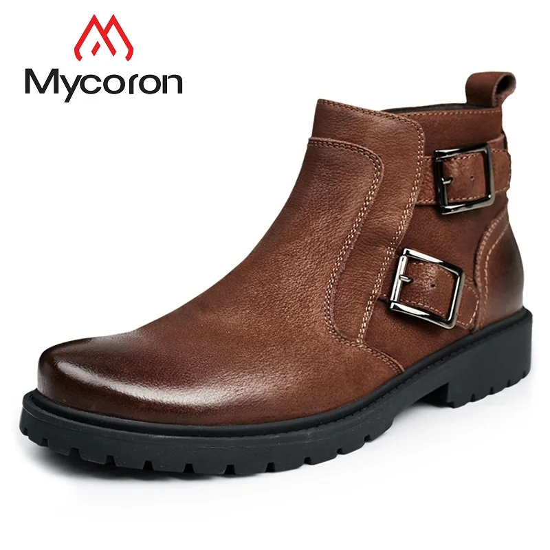MYCORON Men Genuine Leather Shoes Outdoor Waterproof Boots Strap Martin Business Office Formal Men Boots Schoenen Mannen
MYCORON Men Genuine Leather Shoes Outdoor Waterproof Boots Strap Martin Business Office Formal Men Boots Schoenen Mannen