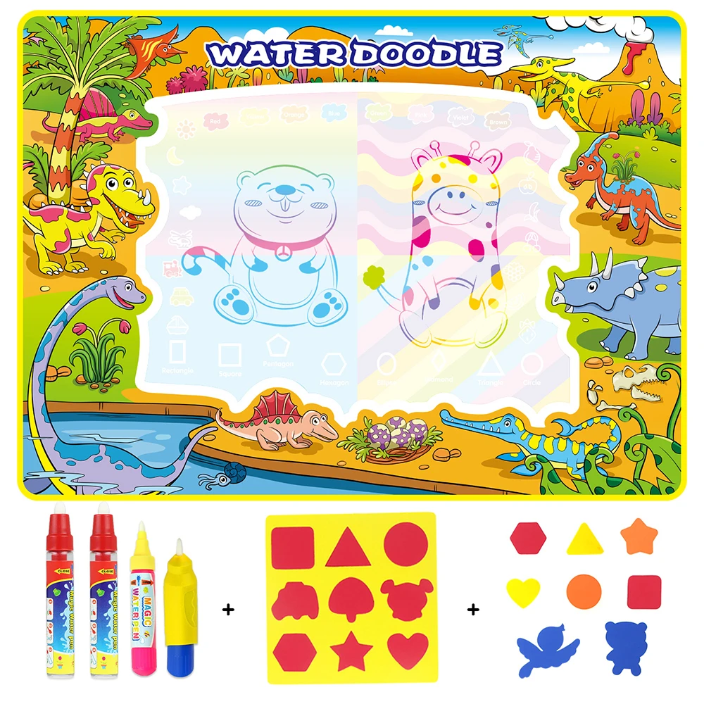 Big Size Dinosaur world Magic Water Drawing Mat 110*80cm& 4 Magic Pens &2 EVA Stamp Painting Board Doodle Mat Educational Toys
Big Size Dinosaur world Magic Water Drawing Mat 110*80cm& 4 Magic Pens &2 EVA Stamp Painting Board Doodle Mat Educational Toys