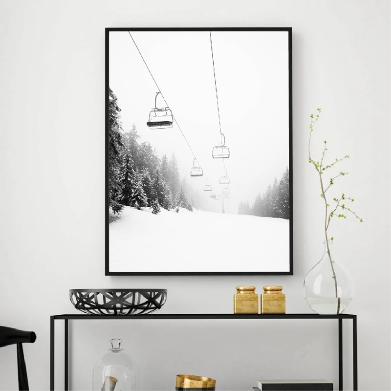 Ski Mountain Print Black White Photography Wall Art Canvas Painting Picture Ski Lover Gift Poster Modern Nordic Home Decoration
Ski Mountain Print Black White Photography Wall Art Canvas Painting Picture Ski Lover Gift Poster Modern Nordic Home Decoration