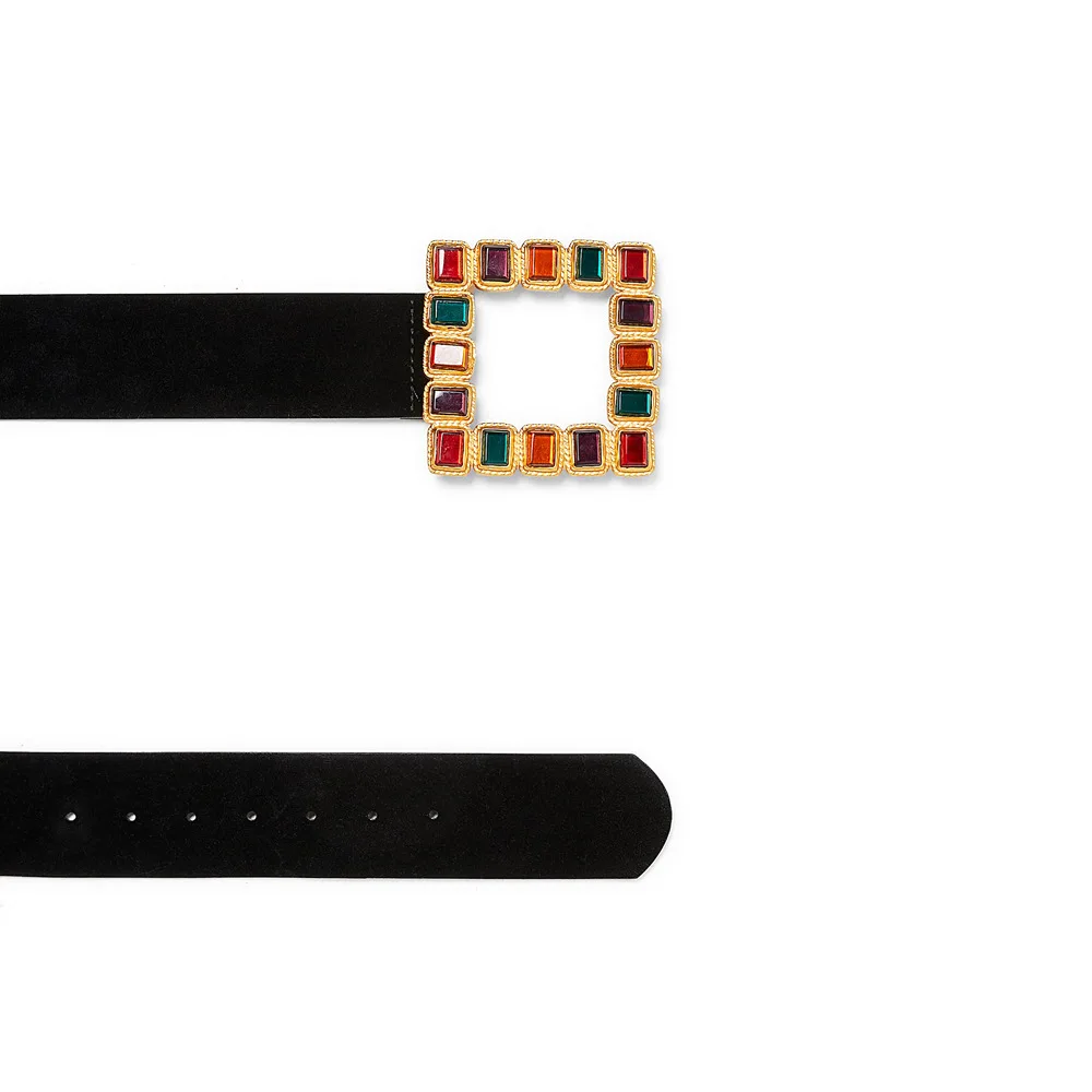 Vintage Leather Belts For Women Big Crystal Square Buckle Wide luxury Waist Belt Wild Jeans Dress Ladies Corset Punk Belt
Vintage Leather Belts For Women Big Crystal Square Buckle Wide luxury Waist Belt Wild Jeans Dress Ladies Corset Punk Belt