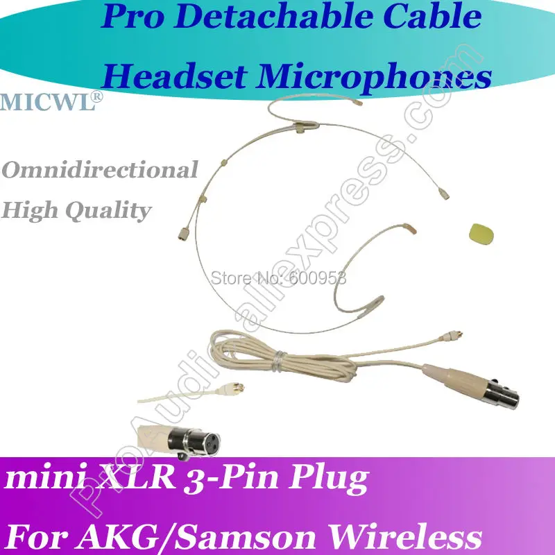 Фото MICWL Detachable Headset Microphone for AKG Samson Gemini Wireless Microfone de fone ouvido para | Электроника