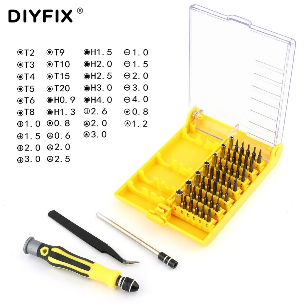 DIYFIX 45 в 1 Набор отверток CR V многофункциональный ремонт ручные инструменты для