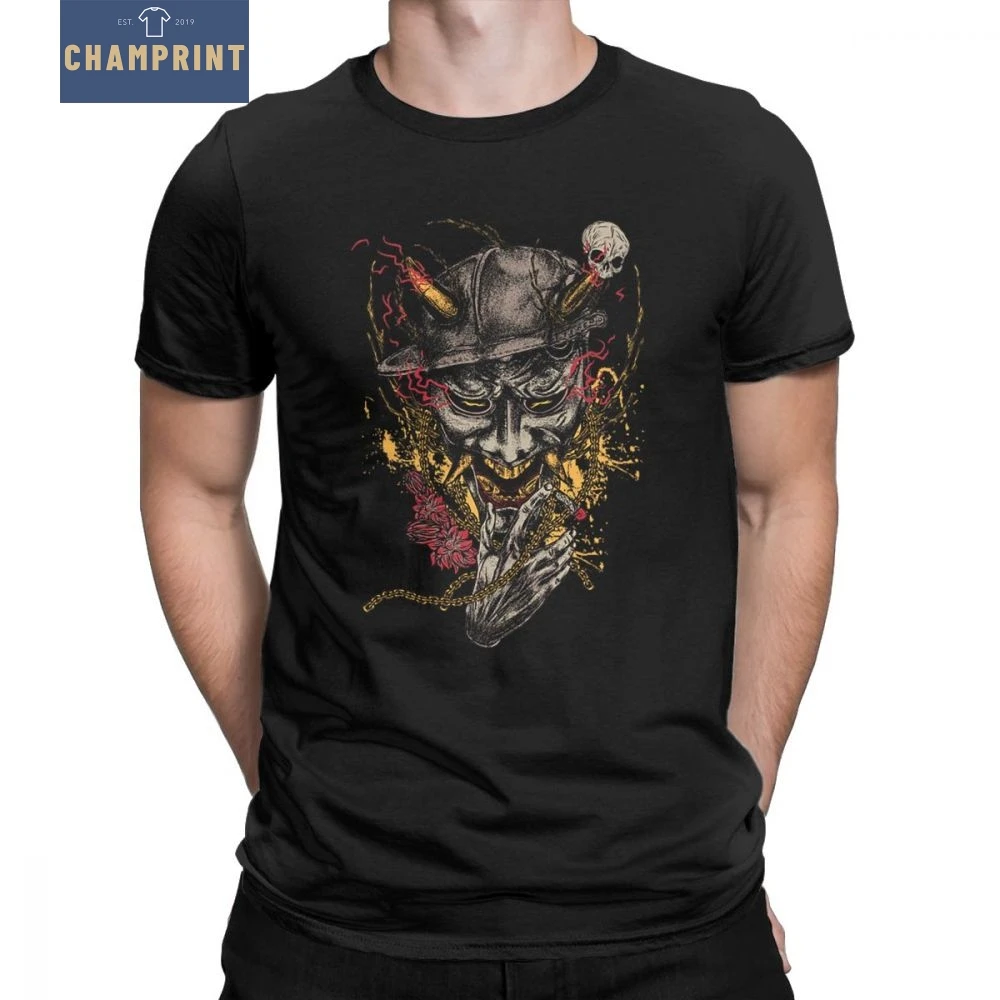 Hannya Mask T Shirts Men's Pure Cotton Creative T-Shirt Crewneck Japan Demon Scary Tees Short Sleeve Clothes Graphic
Hannya Mask T Shirts Men's Pure Cotton Creative T-Shirt Crewneck Japan Demon Scary Tees Short Sleeve Clothes Graphic