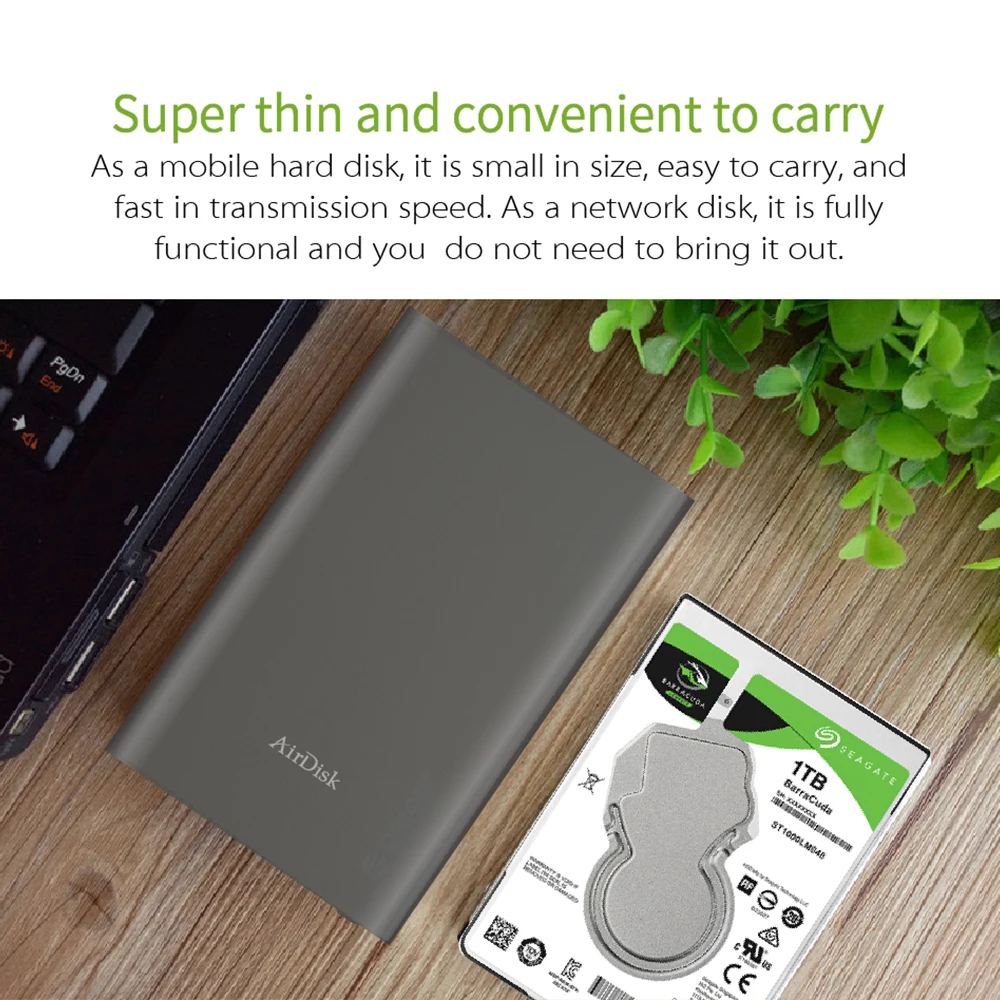 Airdisk T2 Mobile network hard disk USB3.1 Family Smart Network Cloud Storage 2.5inch Remotely Mobile Hard Disk Box(NOT HDD)
Airdisk T2 Mobile network hard disk USB3.1 Family Smart Network Cloud Storage 2.5inch Remotely Mobile Hard Disk Box(NOT HDD)