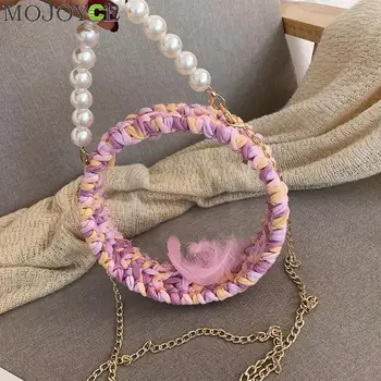 Fashion Ladies Woven Pearls Shoulder Messenger Handbags Casual PVC Women Small Transparent Chain Crossbody Top-handle Bags
Fashion Ladies Woven Pearls Shoulder Messenger Handbags Casual PVC Women Small Transparent Chain Crossbody Top-handle Bags
