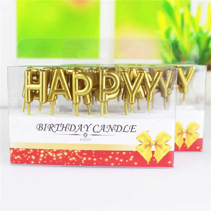 13pcs/lot metallic gold "happy birthday" letter wax birthday candle gold cake topper candle for kids and adults bday party
13pcs/lot metallic gold "happy birthday" letter wax birthday candle gold cake topper candle for kids and adults bday party