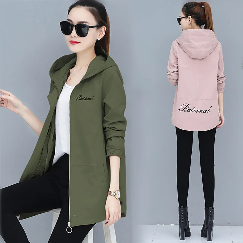 Women's Jacket 2019 Spring Autumn New Hooded Long-Sleeved Casual Windbreaker Jacket Female Long Section Loose Thin coat Tops Q74
Women's Jacket 2019 Spring Autumn New Hooded Long-Sleeved Casual Windbreaker Jacket Female Long Section Loose Thin coat Tops Q74