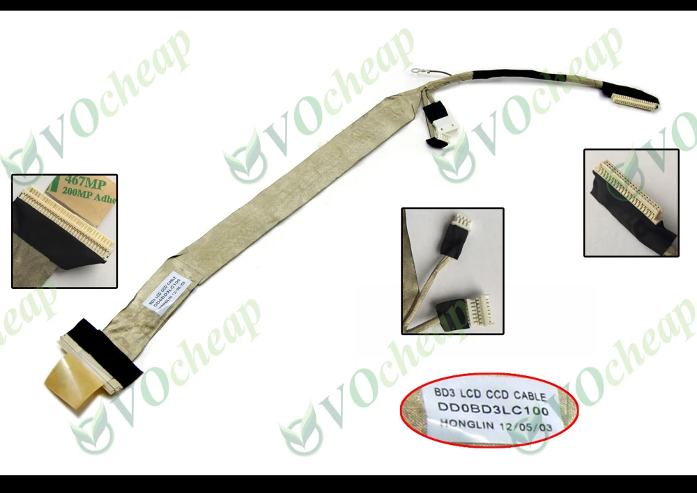 2 x New LCD Screen Flex Video cable for Toshiba Satellite P300 P300D P305 P305D Series for 17 inch LCD CCD - DD0BD3LC100 BD3
2 x New LCD Screen Flex Video cable for Toshiba Satellite P300 P300D P305 P305D Series for 17 inch LCD CCD - DD0BD3LC100 BD3