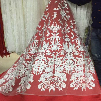 Embroidered African French Lace Fabric off White High quality African Tulle Lace Fabric for Bride dress
Embroidered African French Lace Fabric off White High quality African Tulle Lace Fabric for Bride dress