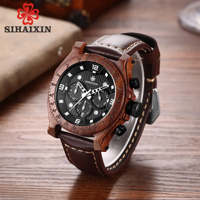leather wood watch men (7)