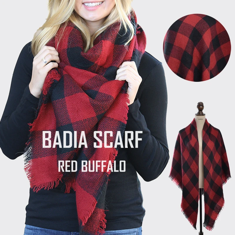 Winter women hot chic knit red buffalo plaid blanket scarf oversize warm acrylic check red and black blanket cape shawl
Winter women hot chic knit red buffalo plaid blanket scarf oversize warm acrylic check red and black blanket cape shawl