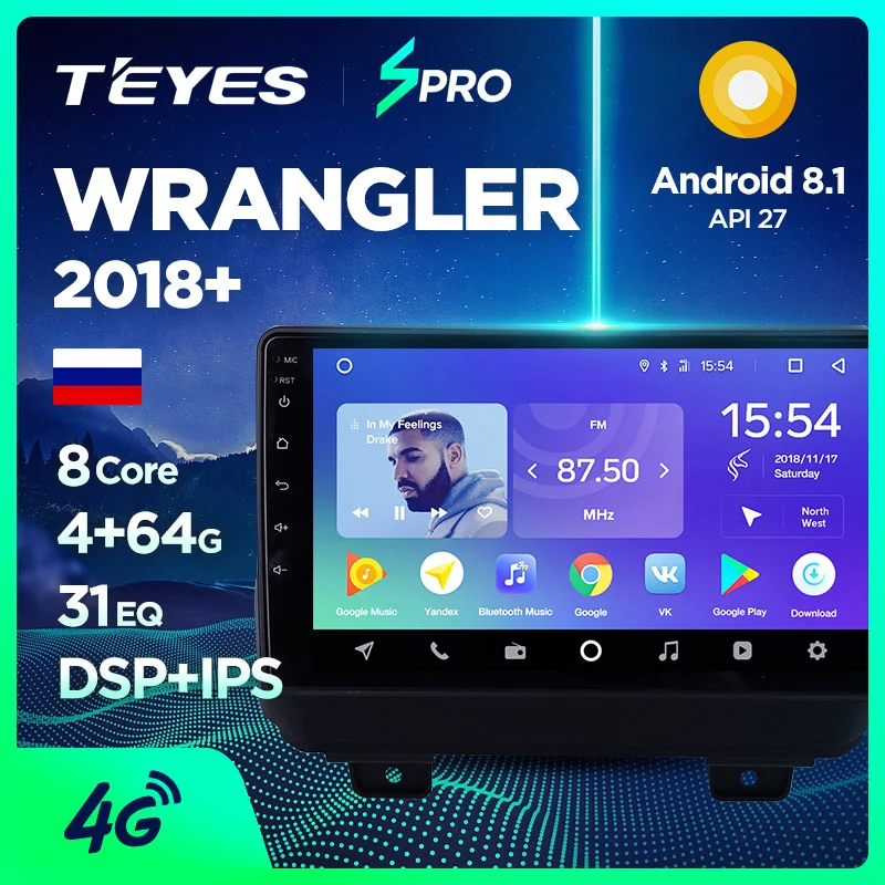 TEYES SPRO For Jeep Wrangler 4 JL 2018 2019 Car Radio Multimedia Video Player Navigation GPS Android 8.1 No 2din 2 din dvd
TEYES SPRO For Jeep Wrangler 4 JL 2018 2019 Car Radio Multimedia Video Player Navigation GPS Android 8.1 No 2din 2 din dvd