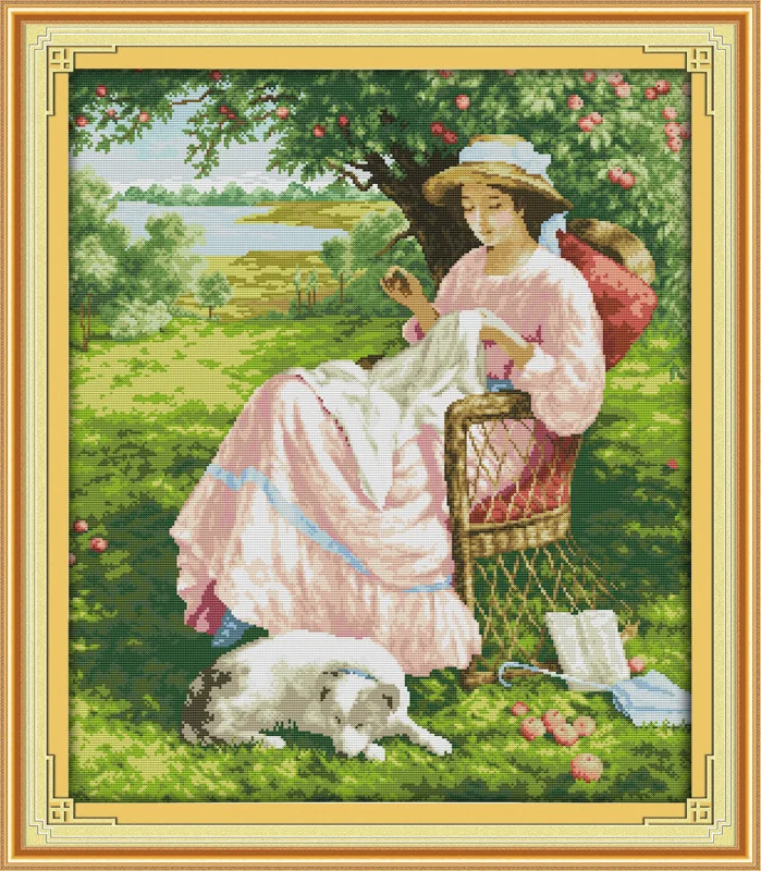 The woman under an apple tree Printed Canvas DMC Counted Cross Stitch Kits printed Cross-stitch set Embroidery Needlework
The woman under an apple tree Printed Canvas DMC Counted Cross Stitch Kits printed Cross-stitch set Embroidery Needlework