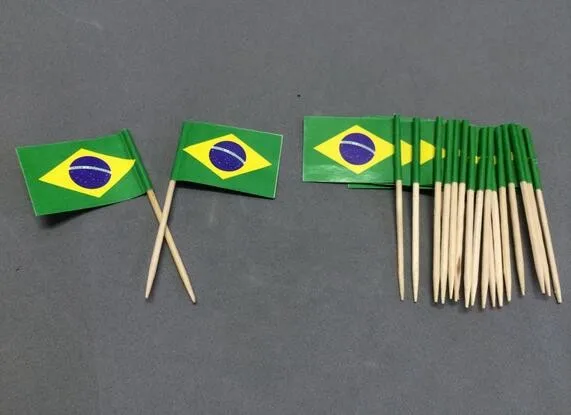 Cupcake Topper,brazilian independence,woodpick,cupcake pick BRAZILIAN Flag 