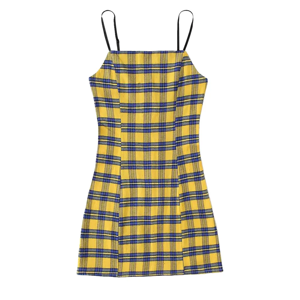 summer dresses women 2019 Brief Party Beach Sundress Retro Yellow Plaid Sleeveless Backless Off Shouder Mini Dress L0327
summer dresses women 2019 Brief Party Beach Sundress Retro Yellow Plaid Sleeveless Backless Off Shouder Mini Dress L0327
