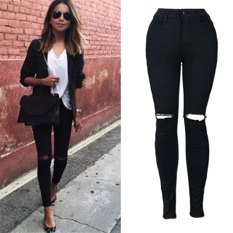 Skinny Jeans Women 2018 Denim Pants Holes Destroyed Knee Pencil Pants Casual Trousers Black White Stretch Ripped Jeans
Skinny Jeans Women 2018 Denim Pants Holes Destroyed Knee Pencil Pants Casual Trousers Black White Stretch Ripped Jeans