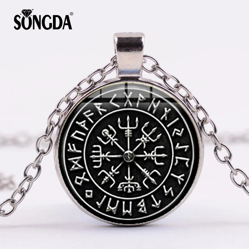 SONGDA Vegvisir Viking Compass Jewelry Necklace Magical Nordic Rune Symbol Guidepost Glass Cabochon Amulet Pendant for Men Women
SONGDA Vegvisir Viking Compass Jewelry Necklace Magical Nordic Rune Symbol Guidepost Glass Cabochon Amulet Pendant for Men Women
