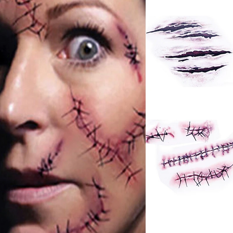 10pcs Halloween Scars Temporary Tattoo Sticker Fake Scars Bloody Costume Makeup Accessories Horror Wound Scary Injury Sticker
10pcs Halloween Scars Temporary Tattoo Sticker Fake Scars Bloody Costume Makeup Accessories Horror Wound Scary Injury Sticker
