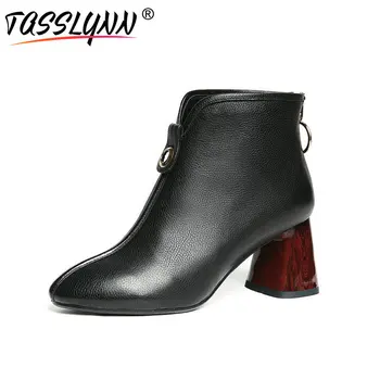 TASSLYNN 2019 Women Ankle Boots Fashion Square Toe Genuine Leather Boots Women Elegant Hoof High Heel Zip Shoes Woman Size 34-40
TASSLYNN 2019 Women Ankle Boots Fashion Square Toe Genuine Leather Boots Women Elegant Hoof High Heel Zip Shoes Woman Size 34-40