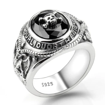 Real 925 Sterling Silver Skeleton Skull Men Ring with Black CZ Portrait Meditation Biker Cool Ring for Men Women Punk Jewelry
Real 925 Sterling Silver Skeleton Skull Men Ring with Black CZ Portrait Meditation Biker Cool Ring for Men Women Punk Jewelry