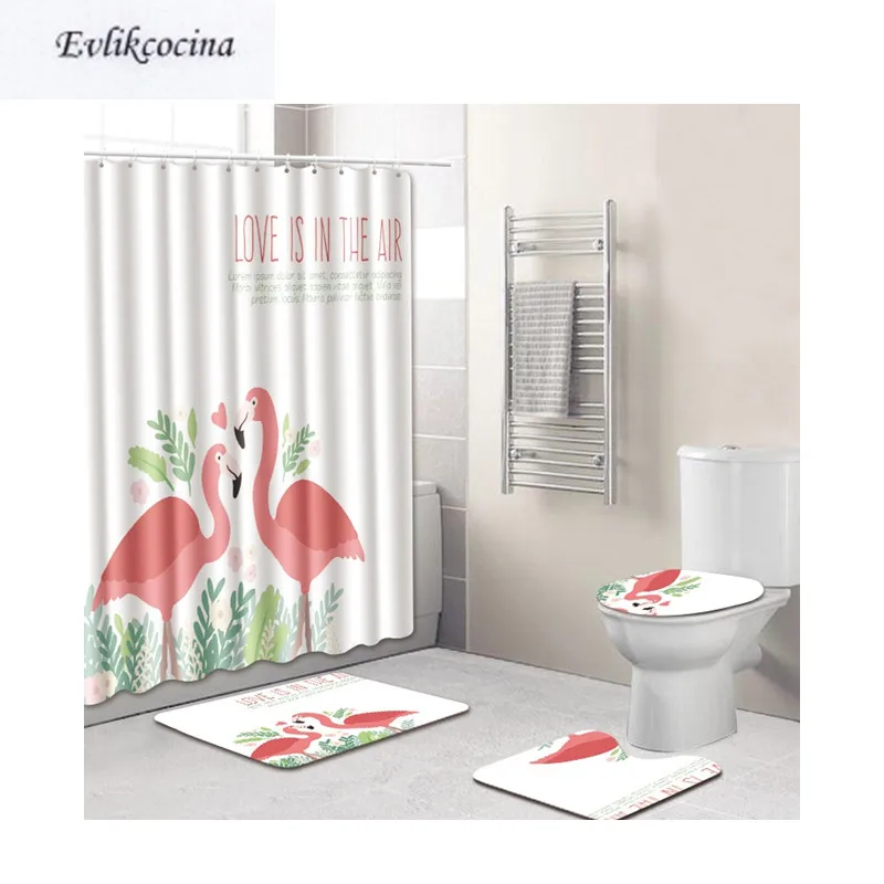 Free Shipping 4Pcs Love Flamingos Banyo Bath Mat Anti Slip Bathroom Mat Set Tapete Banheiro Washable Toilet Rugs Alfombra Bano
Free Shipping 4Pcs Love Flamingos Banyo Bath Mat Anti Slip Bathroom Mat Set Tapete Banheiro Washable Toilet Rugs Alfombra Bano