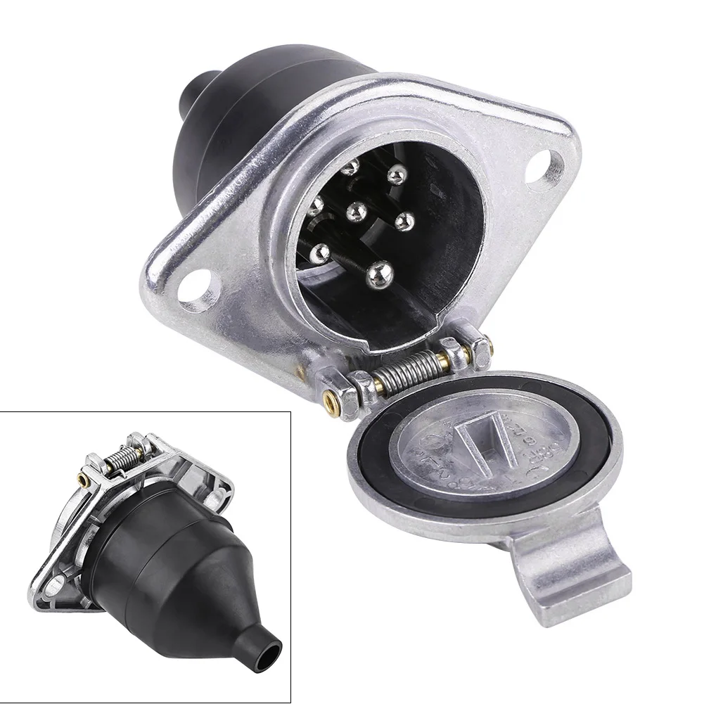 Universal 7-Pin Trailer Plug 7-Pole Wiring Connector Adapter Socket Metal cover fit for 24V commercial vehicle semitrailer
Universal 7-Pin Trailer Plug 7-Pole Wiring Connector Adapter Socket Metal cover fit for 24V commercial vehicle semitrailer