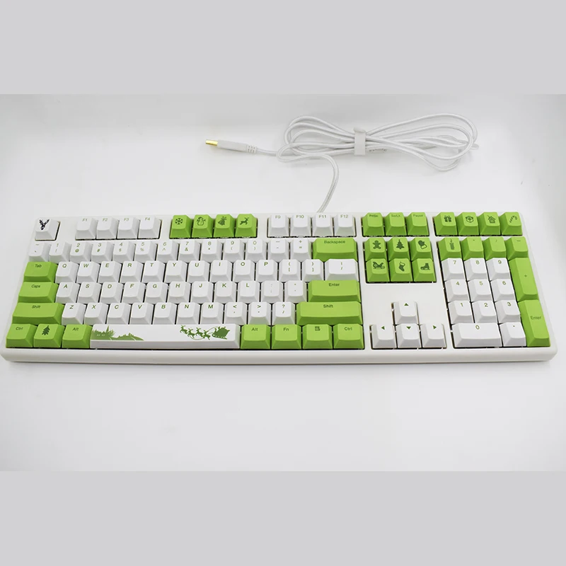 Mechanical Keyboard Cherry MX Switches Keycaps 109 Keys Green Color Christmas Version For Filco Oraginal Hight Custom Keycap Set
Mechanical Keyboard Cherry MX Switches Keycaps 109 Keys Green Color Christmas Version For Filco Oraginal Hight Custom Keycap Set