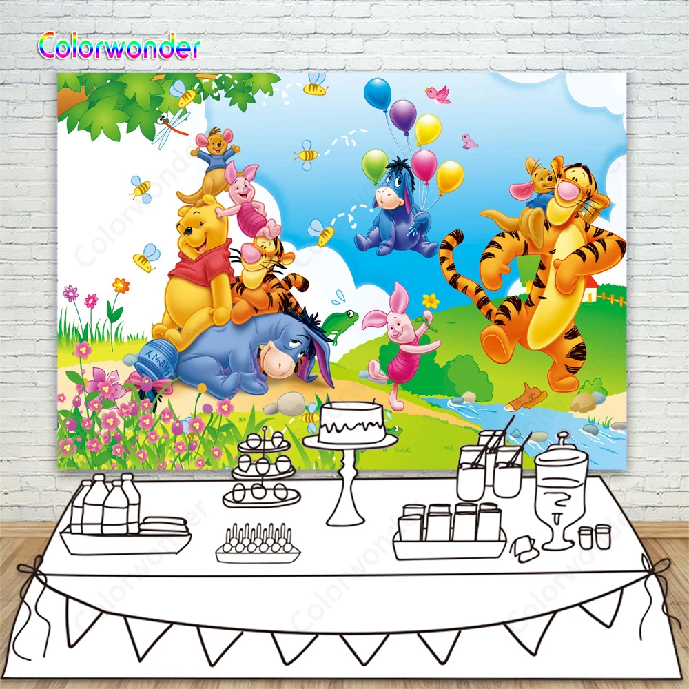 Winnie Pooh Theme Party Photography Backdrops Cartoon Spring River Bank Colorful Balloons Background For Children Birthday Decor
Winnie Pooh Theme Party Photography Backdrops Cartoon Spring River Bank Colorful Balloons Background For Children Birthday Decor