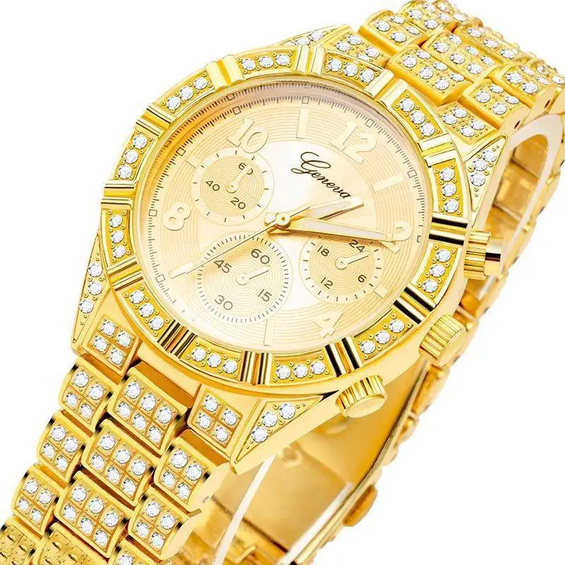 Men Quartz Watch Luxury Diamond Gold Stainless Steel Watch Three Eye Digital Male Wristwatch Orologio Gift Clock Bayan Kol Saati
Men Quartz Watch Luxury Diamond Gold Stainless Steel Watch Three Eye Digital Male Wristwatch Orologio Gift Clock Bayan Kol Saati