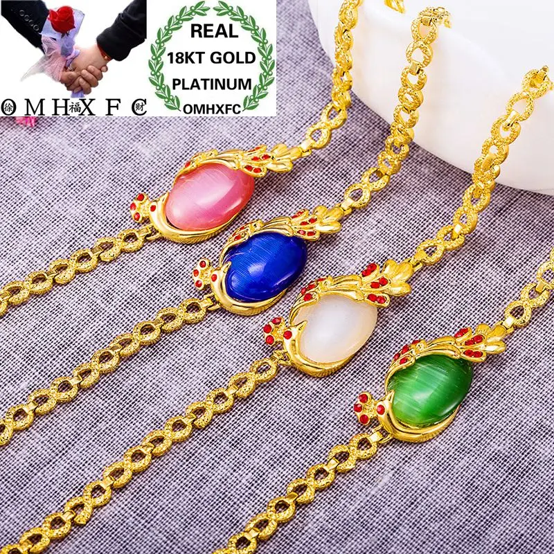 OMHXFC Wholesale European Fashion Woman Female Party Birthday Wedding Gift Peacock Opal AAA Zircon Slim 18KT Gold Bracelet BE208 
OMHXFC Wholesale European Fashion Woman Female Party Birthday Wedding Gift Peacock Opal AAA Zircon Slim 18KT Gold Bracelet BE208