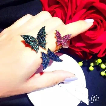Luxury Colorful Butterfly Two Double Finger Ring Green Rose Color Punk Cool Party Ring Full Stone Midi Finger Jewelry
Luxury Colorful Butterfly Two Double Finger Ring Green Rose Color Punk Cool Party Ring Full Stone Midi Finger Jewelry