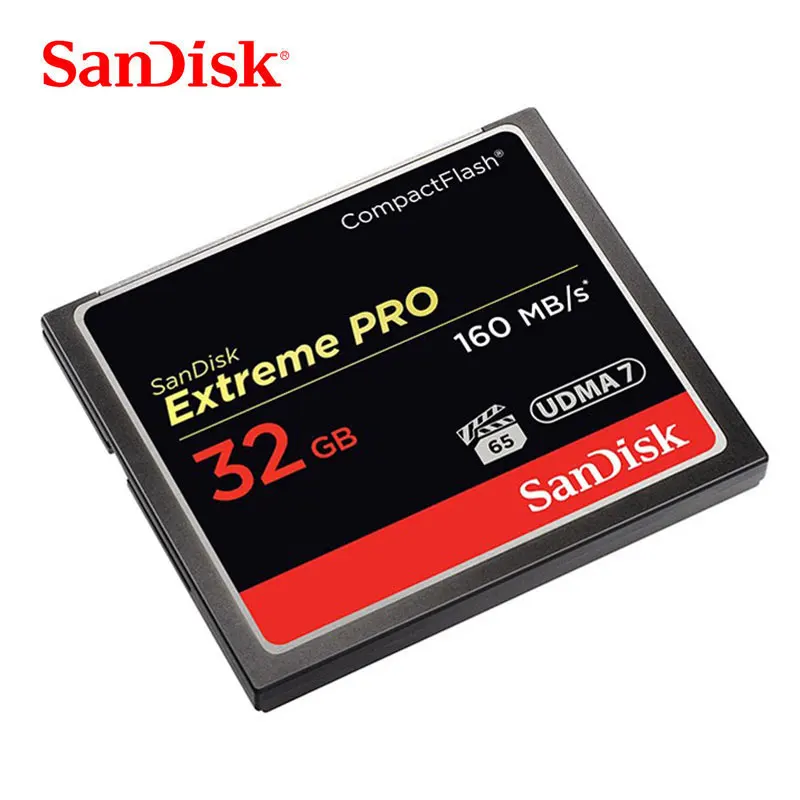 

SanDisk Extreme PRO CF Card 128GB 64GB 32GB CompactFlash Memory Card UDMA 7 VPG65 4K Full HD Video For DSLR Camera Read 160MB/s