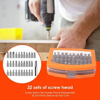 32pcs CR-V Screwdriver Bits Set Cross Slotted Torx Bit Computer Phone Repair Tools Multi-function Screw Driver Screwdriver Set