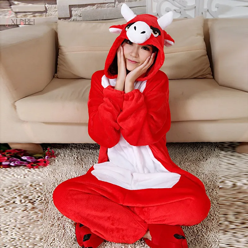 

Kigurumi Pajamas Adult Onesie Women Pyjamas Animal Pijama Winter Sleepwear Onepiece Night Suits Warm Wear 2019