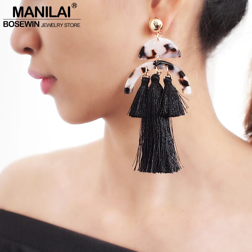 MANILAI Bohemian Handmade Tassel Earrings Women Acrylic Statement Long Earring Valentine's Day Geometric Fringe Jewelry
MANILAI Bohemian Handmade Tassel Earrings Women Acrylic Statement Long Earring Valentine's Day Geometric Fringe Jewelry