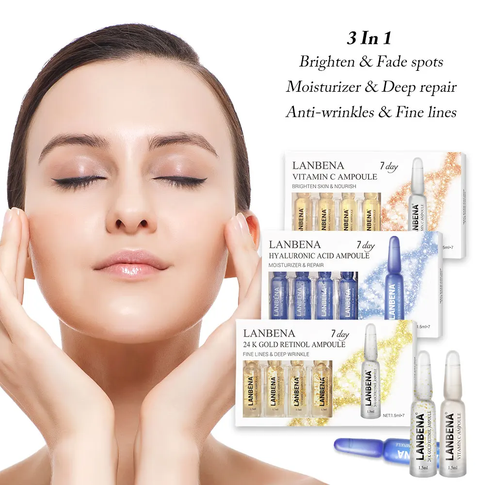 LANBENA 24K Gold Retinol+Q10+Ampoule Serum Hyaluronic Acid+Vitamin C+Anti-Aging Puffiness Wrinkle Moisturizing Serum Skin Care
LANBENA 24K Gold Retinol+Q10+Ampoule Serum Hyaluronic Acid+Vitamin C+Anti-Aging Puffiness Wrinkle Moisturizing Serum Skin Care