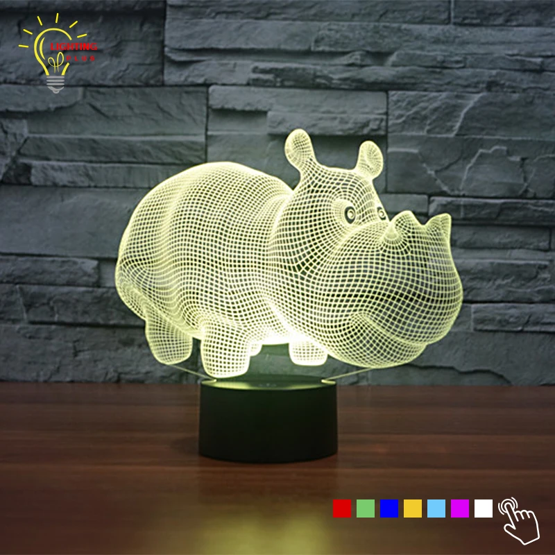 Creative Small LED Table Lamp 3D Animal Rhinoceros Baby Night Light Gradient LED Lighting Figurine Toys Luminaria Bedroom Decor
Creative Small LED Table Lamp 3D Animal Rhinoceros Baby Night Light Gradient LED Lighting Figurine Toys Luminaria Bedroom Decor