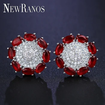 Newranos Cubic Zirconia Stud Earrings Red Flower Shape Earrings Round Piercing Earrings for Women Fashion Jewelry EGY012
Newranos Cubic Zirconia Stud Earrings Red Flower Shape Earrings Round Piercing Earrings for Women Fashion Jewelry EGY012