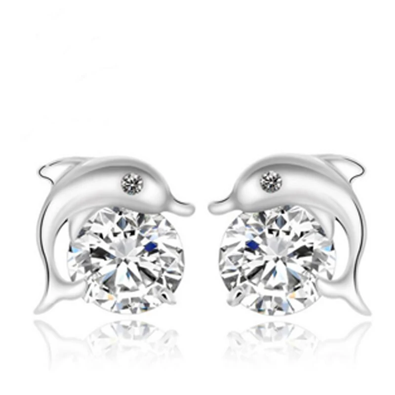 Cute 1 Pairs Dolphins Shape 925 Sterling Silver Stud Earrings Luxury Jewelry Stud Earring Women Girls Gifts Decoration
Cute 1 Pairs Dolphins Shape 925 Sterling Silver Stud Earrings Luxury Jewelry Stud Earring Women Girls Gifts Decoration