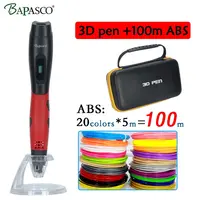 Original Bapasco 3D pen BP-04 add 20colors 100meters ABS 3D printing pen with oled display kids diy drawing pen 3D model pen image