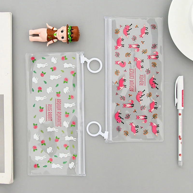 Cartoon Animal Pen Box Floral Pencil Case PVC Cute School office Supplies Stationery transparent pen bag Learning Supplies
Cartoon Animal Pen Box Floral Pencil Case PVC Cute School office Supplies Stationery transparent pen bag Learning Supplies